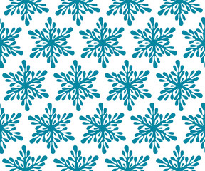 Vector Seamless Pattern with winter snowflakes