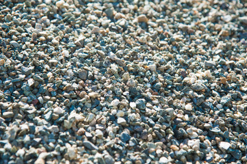 White stone gravel close up