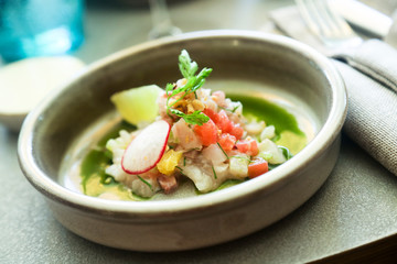 White fish ceviche with fresh lime