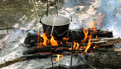 kettle on a fire