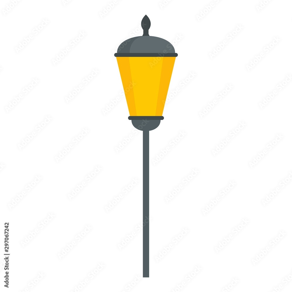 Sticker street light pillar icon. flat illustration of street light pillar vector icon for web design