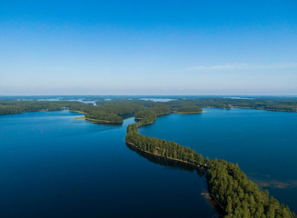 Fototapeta na wymiar Aerial view of Punkaharju Nature Reserve in Finland