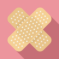 Cross plaster icon. Flat illustration of cross plaster vector icon for web design