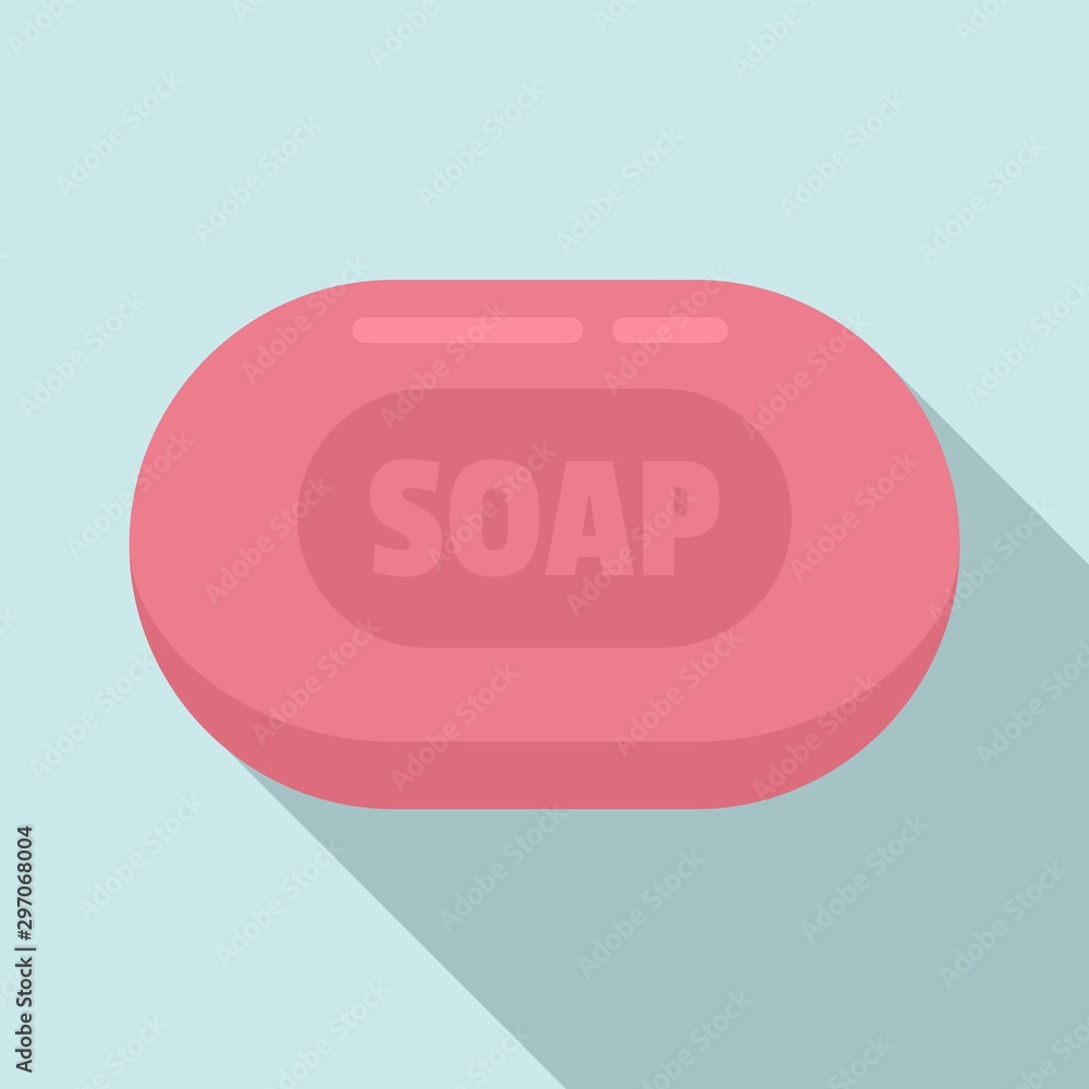 Poster soap icon. flat illustration of soap vector icon for web design