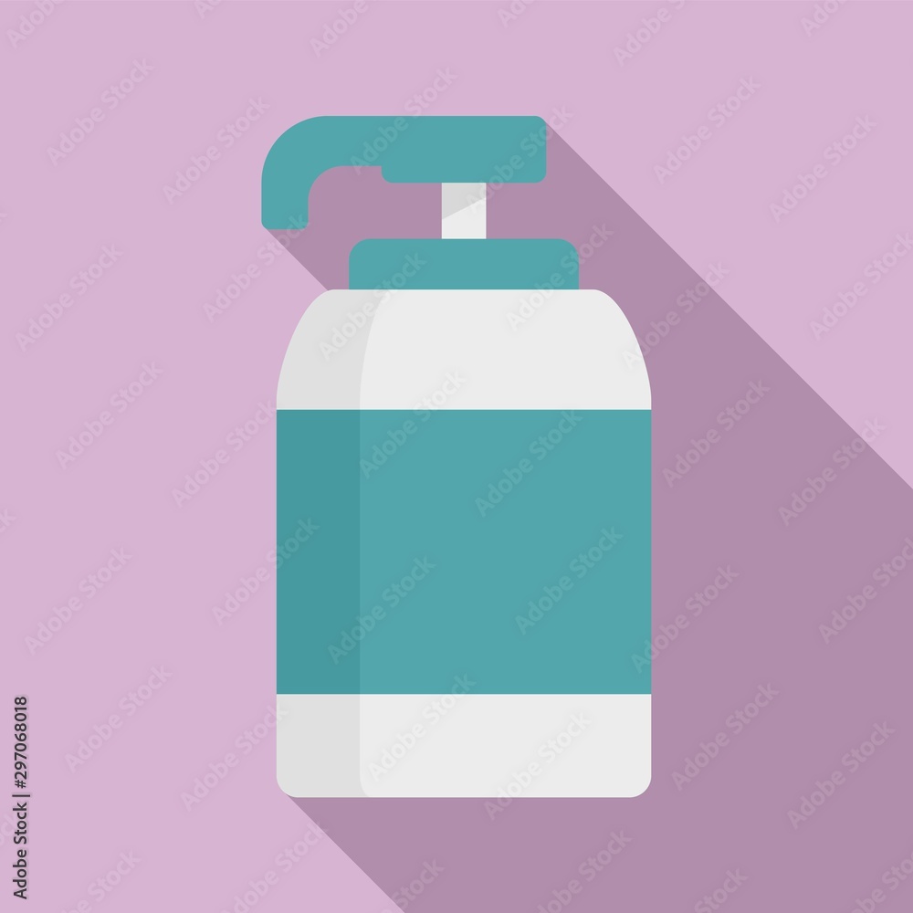 Poster soap dispenser icon. flat illustration of soap dispenser vector icon for web design