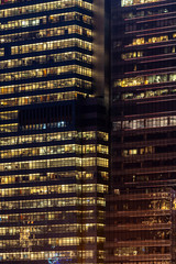 window facade office building night