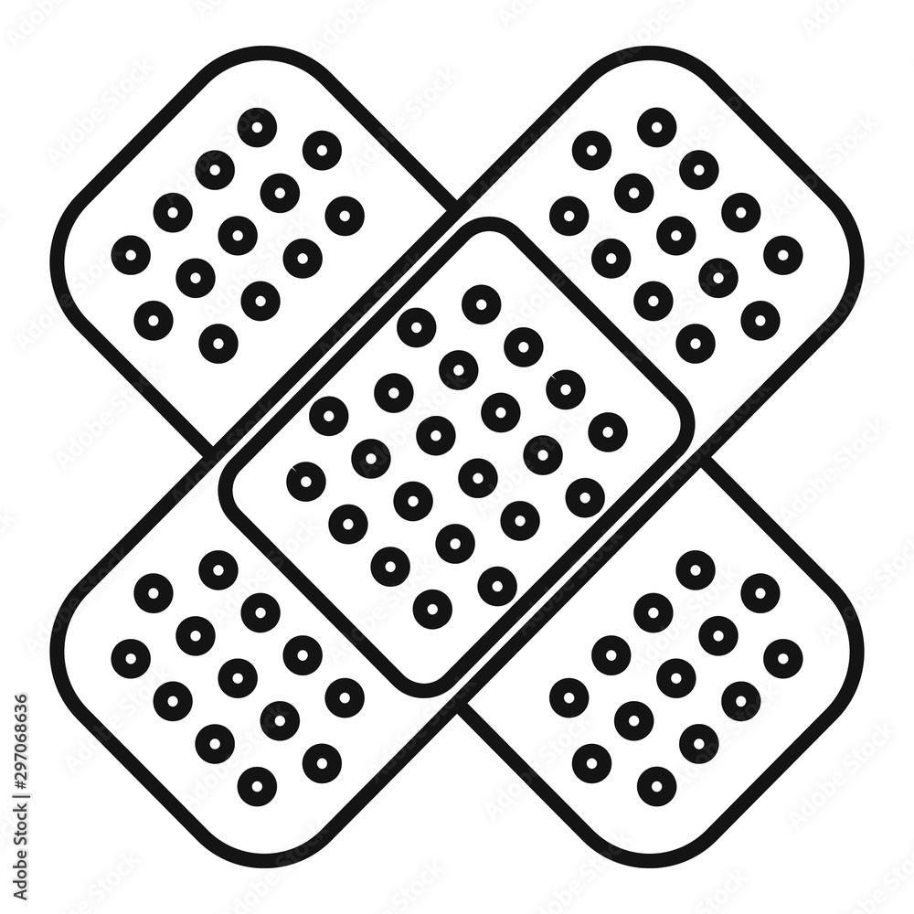Poster cross plaster icon. outline cross plaster vector icon for web design isolated on white background
