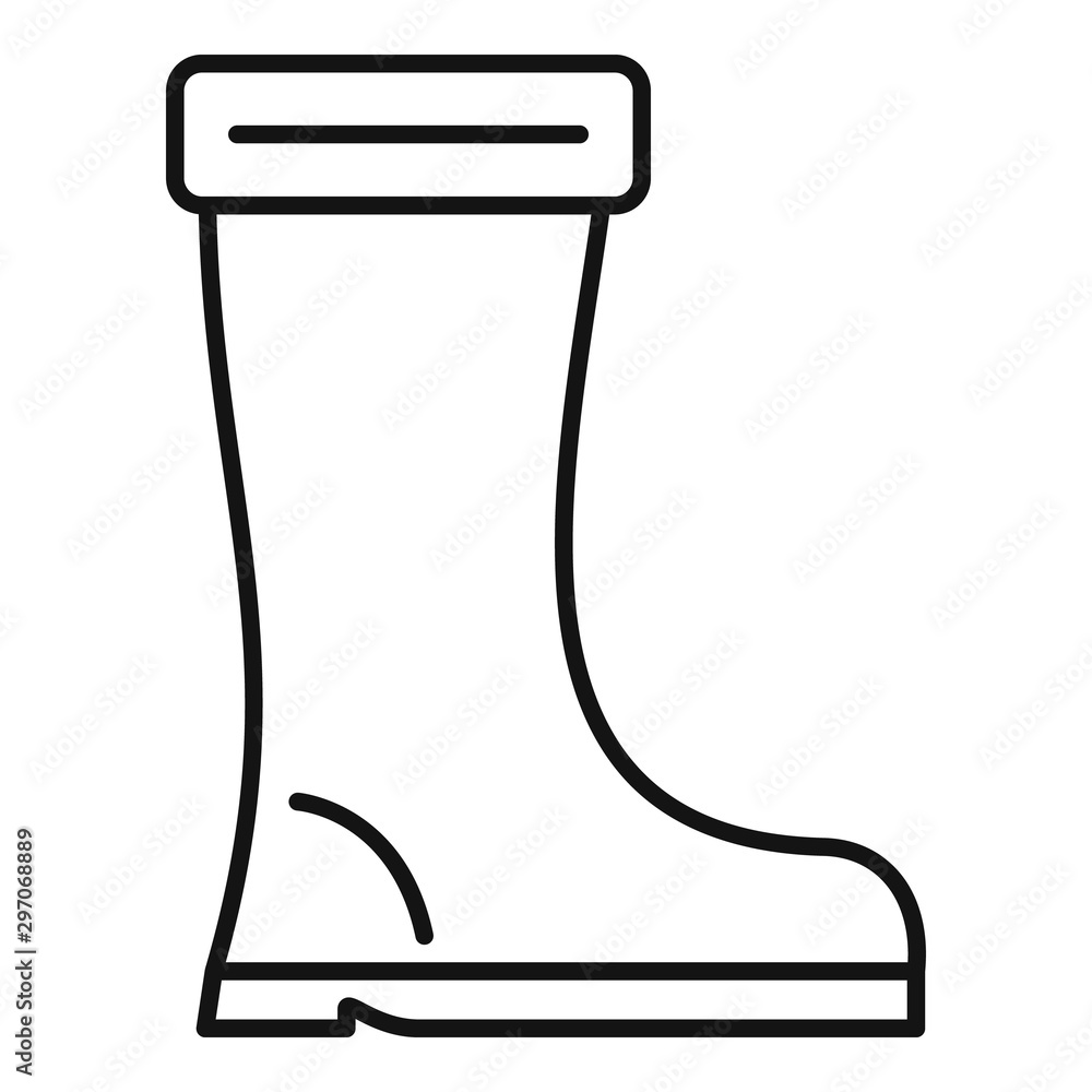 Poster rubber boot icon. outline rubber boot vector icon for web design isolated on white background