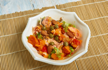 Trout with Preserved Lemons, Raisins , pumpki