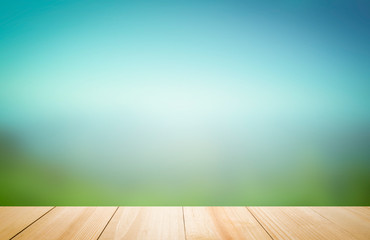 wooden board texture and defocused blur background