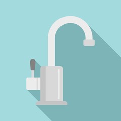 Kitchen water tap icon. Flat illustration of kitchen water tap vector icon for web design