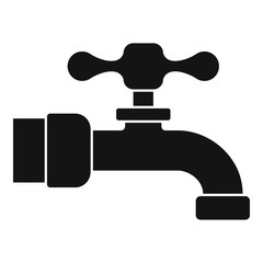 Broken faucet icon. Simple illustration of broken faucet vector icon for web design isolated on white background