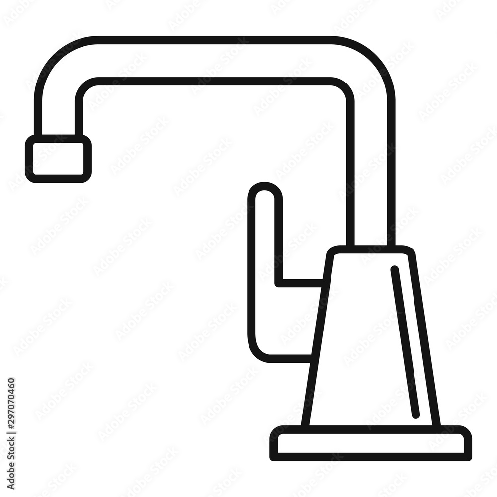 Poster chrome faucet icon. outline chrome faucet vector icon for web design isolated on white background