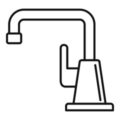 Chrome faucet icon. Outline chrome faucet vector icon for web design isolated on white background