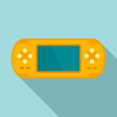 Yellow portable console icon. Flat illustration of yellow portable console vector icon for web design © anatolir
