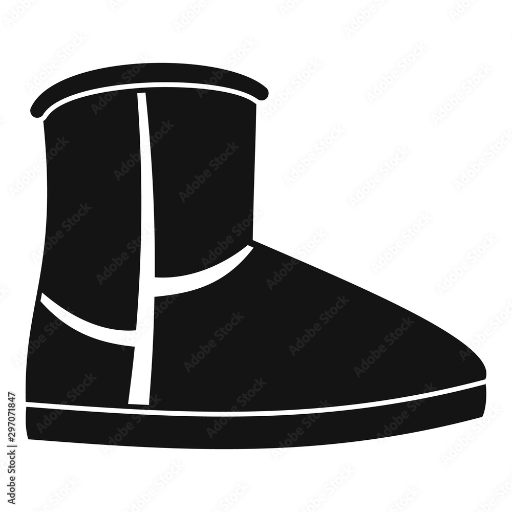 Poster leather ugg boot icon. simple illustration of leather ugg boot vector icon for web design isolated o