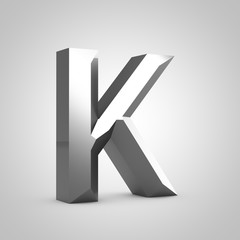 Metal chiseled letter K uppercase