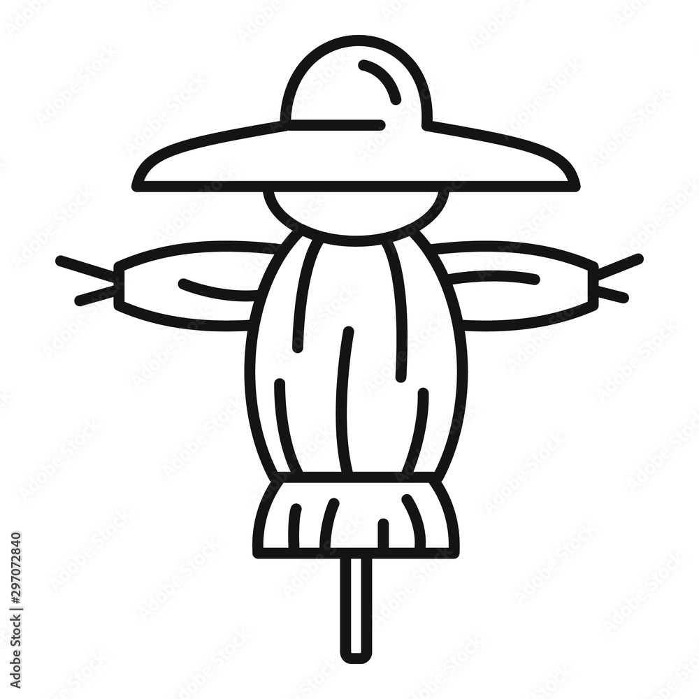 Poster funny scarecrow icon. outline funny scarecrow vector icon for web design isolated on white backgroun
