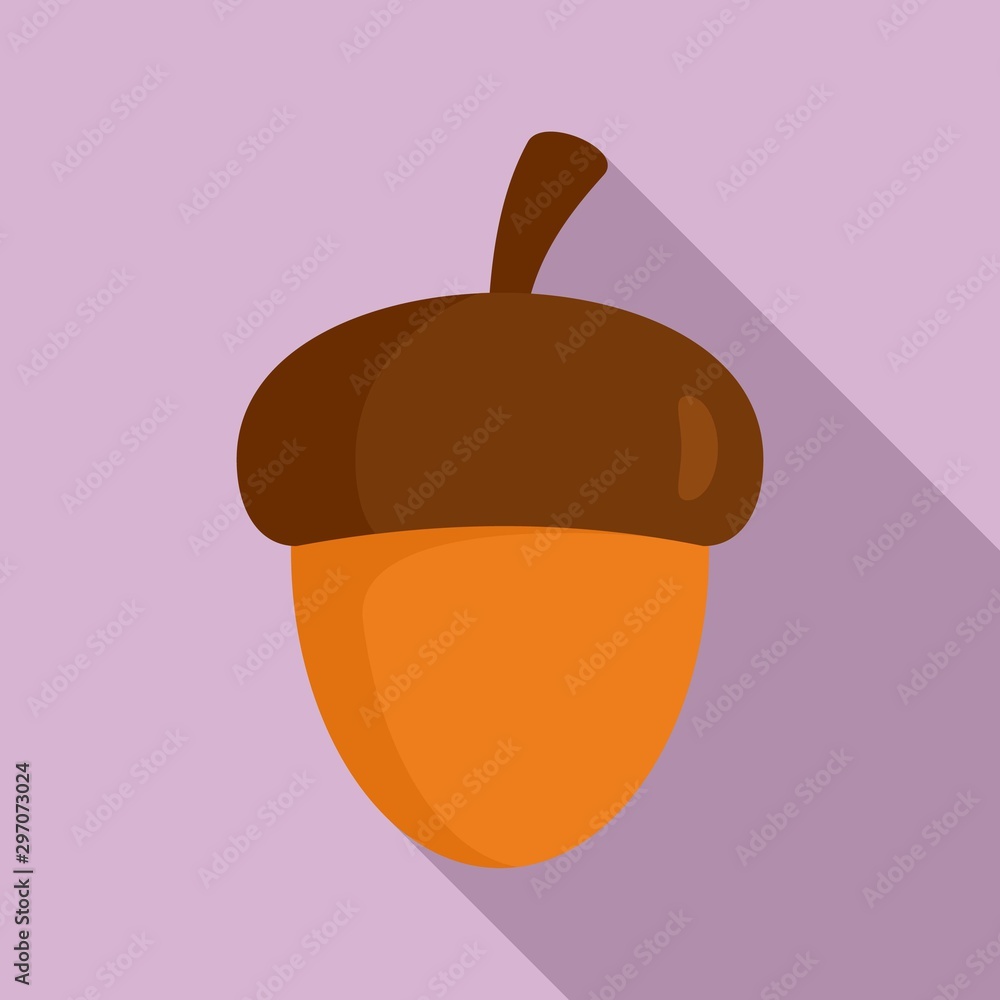 Poster forest acorn icon. flat illustration of forest acorn vector icon for web design