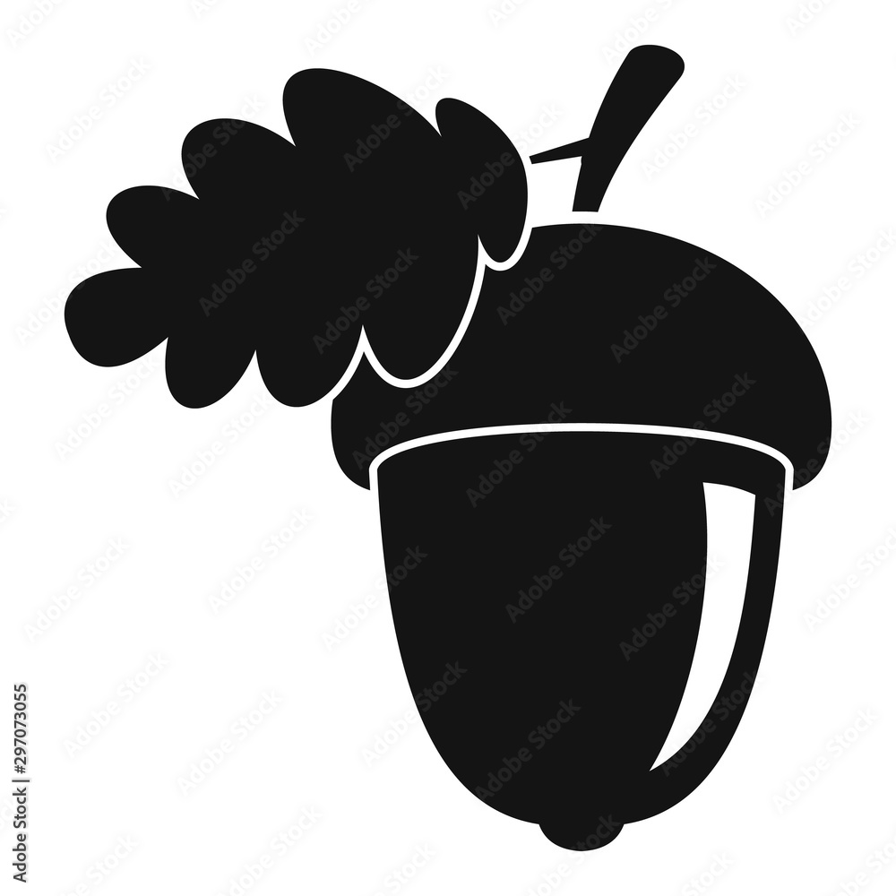 Poster acorn icon. simple illustration of acorn vector icon for web design isolated on white background