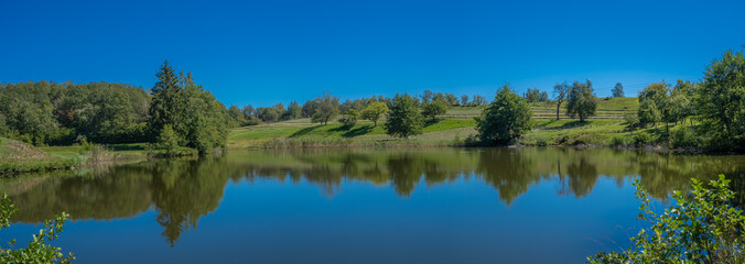 Obraz premium Beulotte Saint Laurent, France - 09 12 2019: Hike in the circuit of the thousand ponds