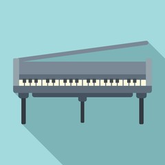 Open grand piano icon. Flat illustration of open grand piano vector icon for web design