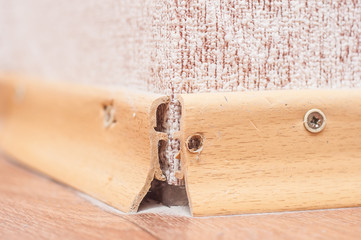 Lack of angular connection of the plinth during installation and installation.