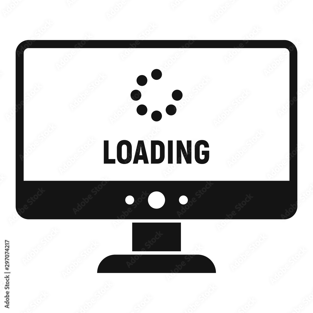 Poster loading computer update icon. simple illustration of loading computer update vector icon for web des