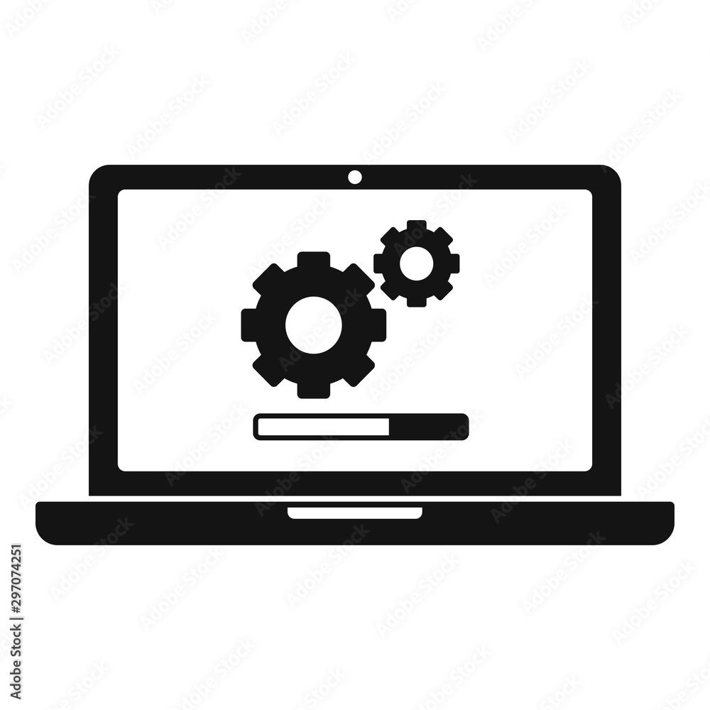Aufkleber Laptop software update icon. Simple illustration of laptop software update vector icon for web design isolated on white background