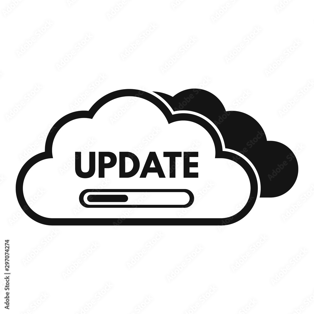 Poster cloud data update icon. simple illustration of cloud data update vector icon for web design isolated