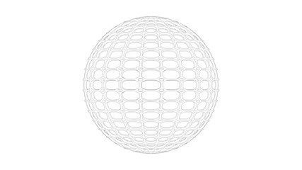 3d rendering of a complex shaped sphere isolated in white background