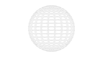 3d rendering of a complex shaped sphere isolated in white background