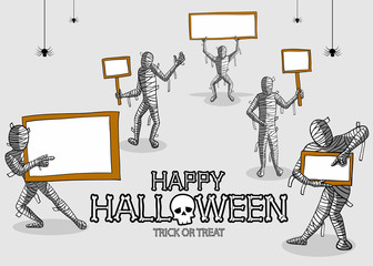 collection set of halloween monster costume Mummy