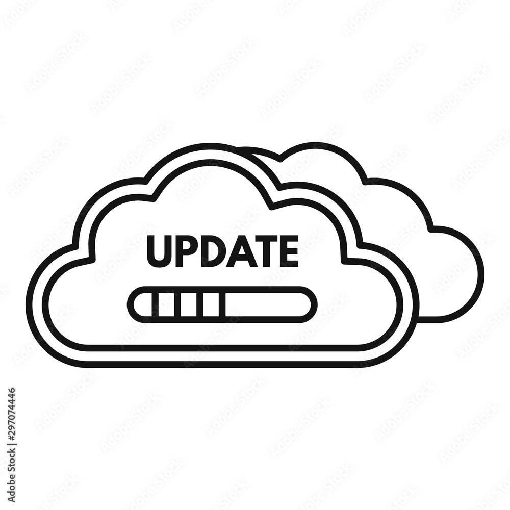 Poster cloud data update icon. outline cloud data update vector icon for web design isolated on white backg
