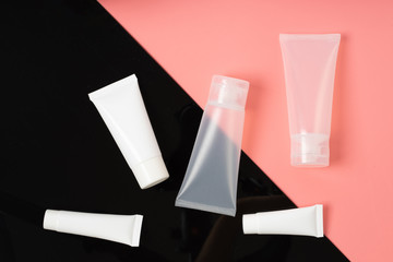 white realistic glossy cosmetic tubes