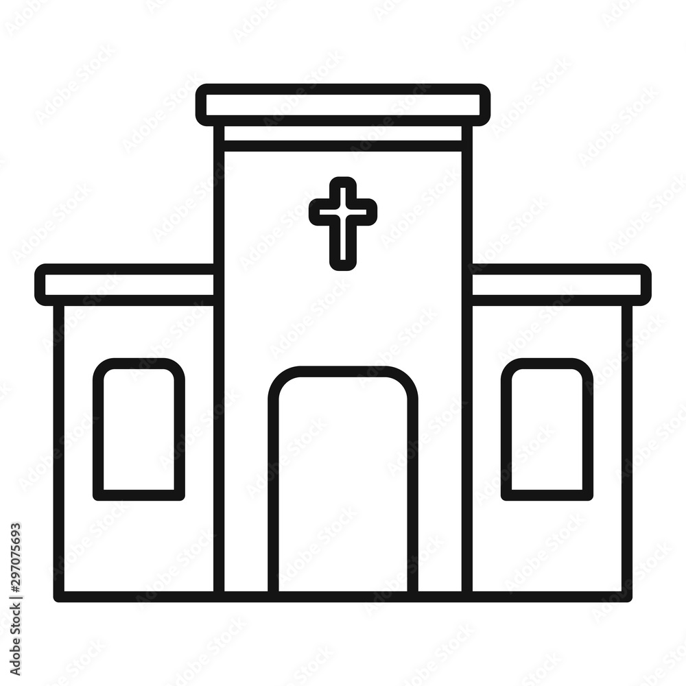 Poster architecture church icon. outline architecture church vector icon for web design isolated on white b
