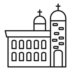 Christian cathedral icon. Outline christian cathedral vector icon for web design isolated on white background