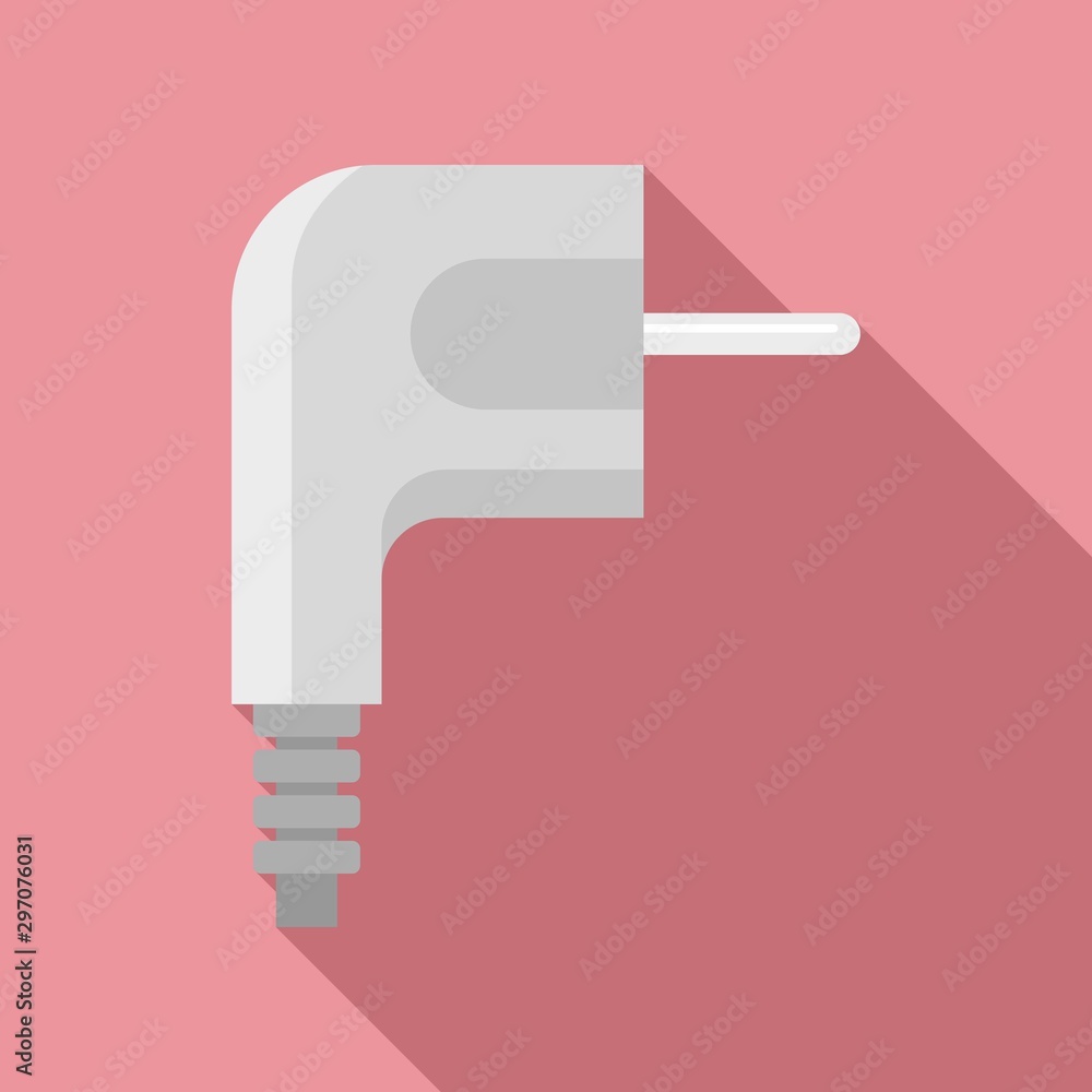 Poster plug connector icon. flat illustration of plug connector vector icon for web design