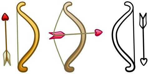 Cupid's bow and arrow set for Valentine's Day