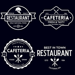 Vintage Restaurant Logos Design Templates Set. Vector design elements, Restaurant and Cafe icons.