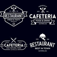 Vintage Restaurant Logos Design Templates Set. Vector design elements, Restaurant and Cafe icons.