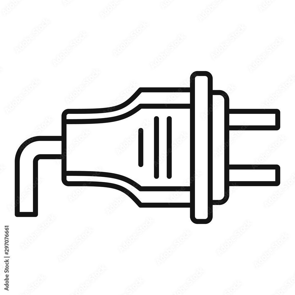 Poster us plug icon. outline us plug vector icon for web design isolated on white background