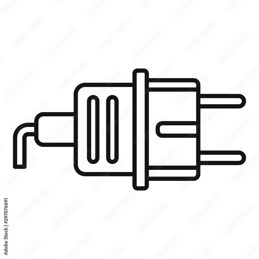Poster plug icon. outline plug vector icon for web design isolated on white background