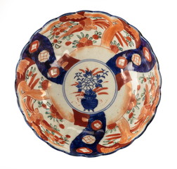 Japanese Imari Porcelain Bowl isolated on white