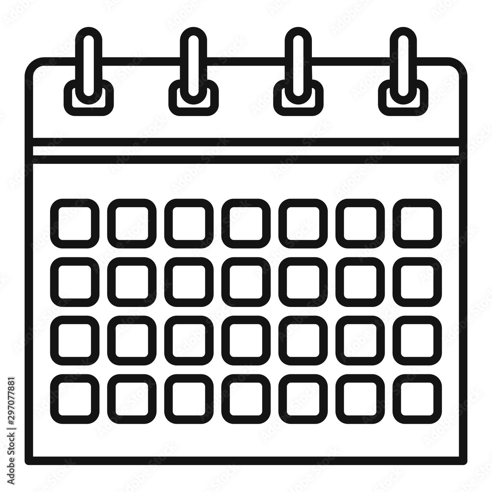 Poster office calendar icon. outline office calendar vector icon for web design isolated on white backgroun