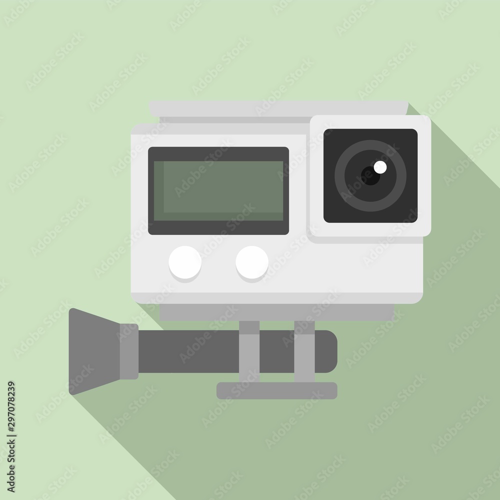 Poster digital action camera icon. flat illustration of digital action camera vector icon for web design