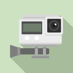 Digital action camera icon. Flat illustration of digital action camera vector icon for web design