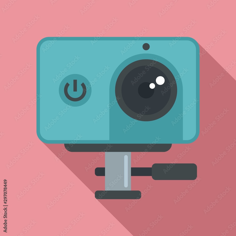 Poster dynamic action camera icon. flat illustration of dynamic action camera vector icon for web design