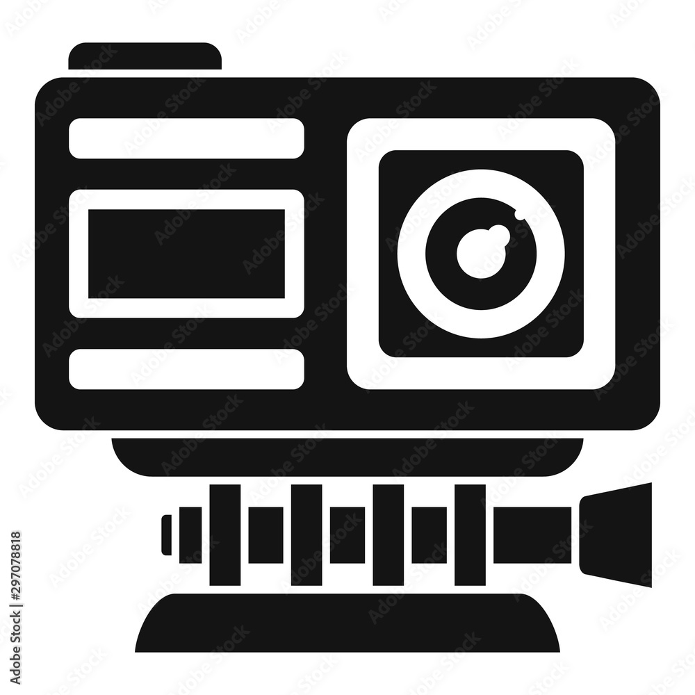 Poster adventure action camera icon. simple illustration of adventure action camera vector icon for web des