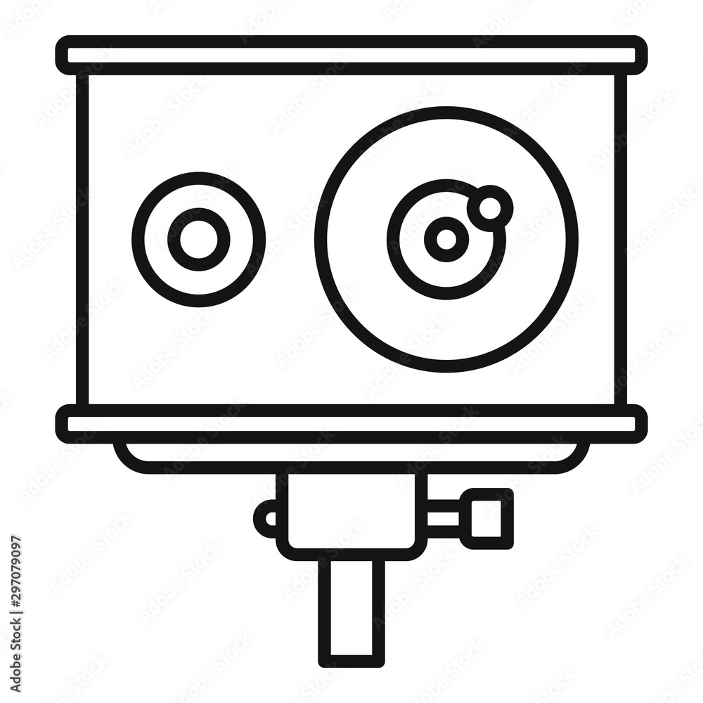 Poster action camera icon. outline action camera vector icon for web design isolated on white background